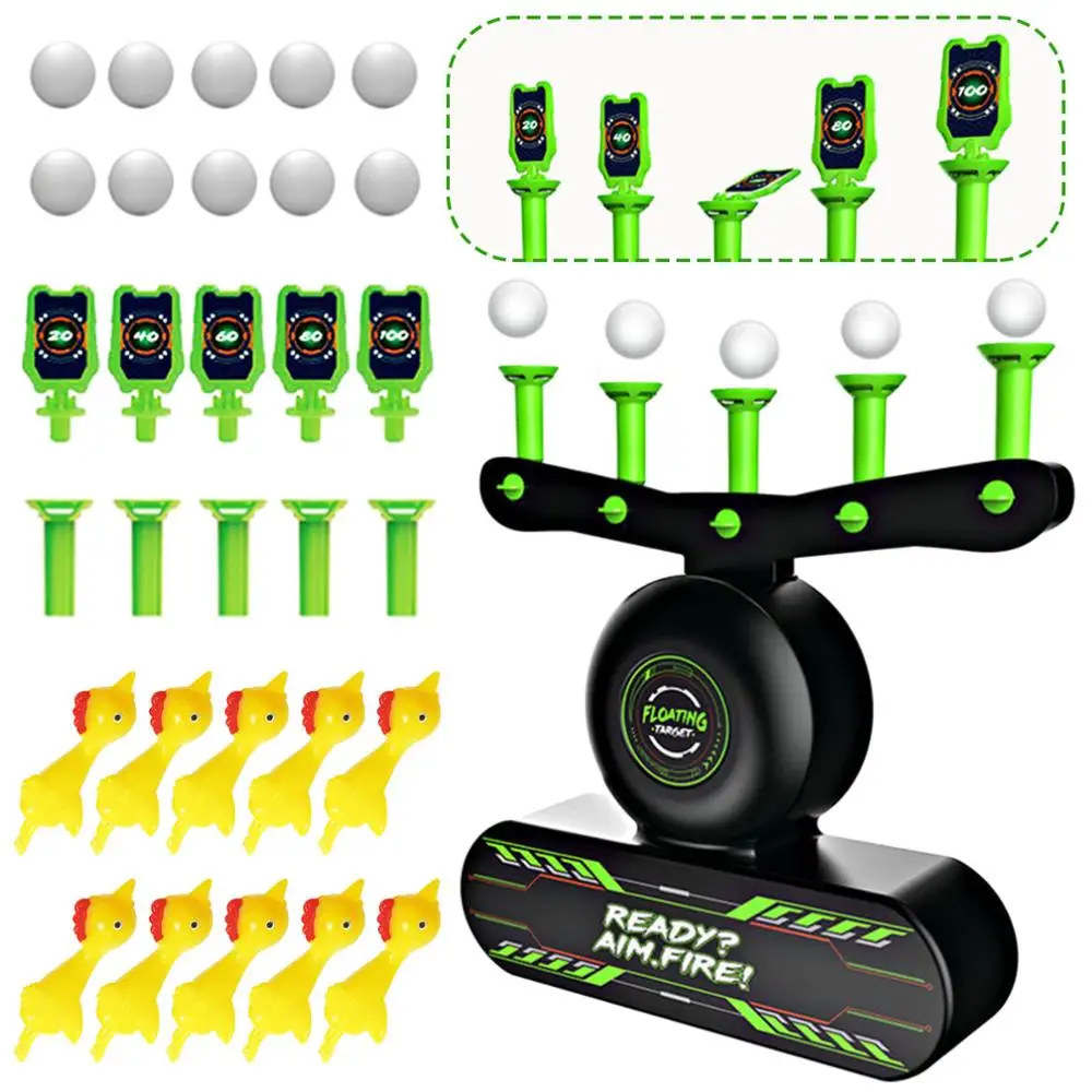

Floating Ball Electric Target Practice Shooting Games Air Shot Toy with 10pcs Ball for Adults Kids Boys Party Play Game Supplies