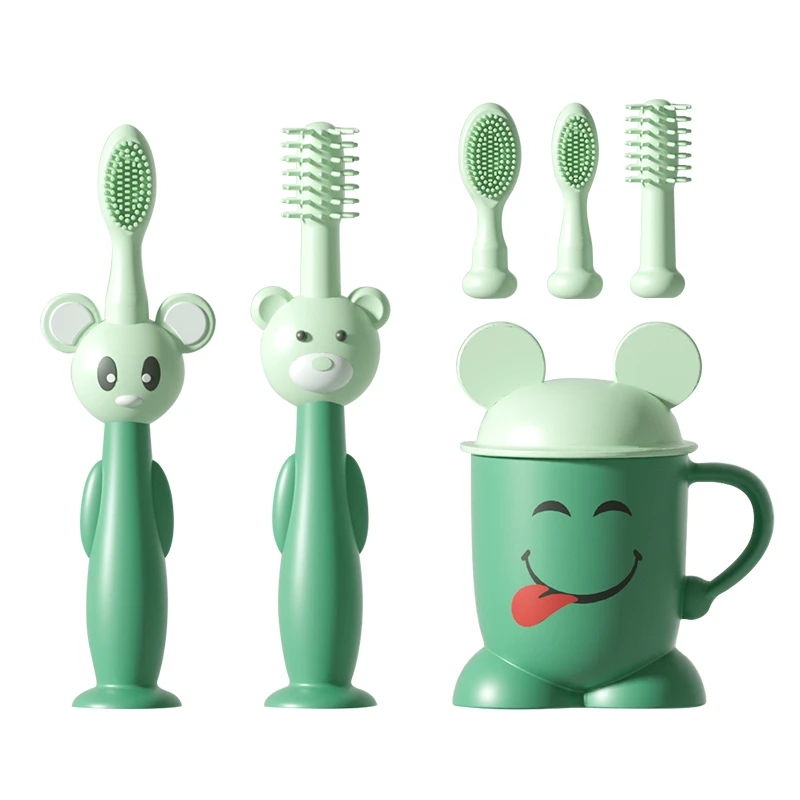赤ちゃん用シリコン歯ブラシ 360度 1 3歳の赤ちゃん用 皿 歯磨き粉一式 Toothbrushes Aliexpress