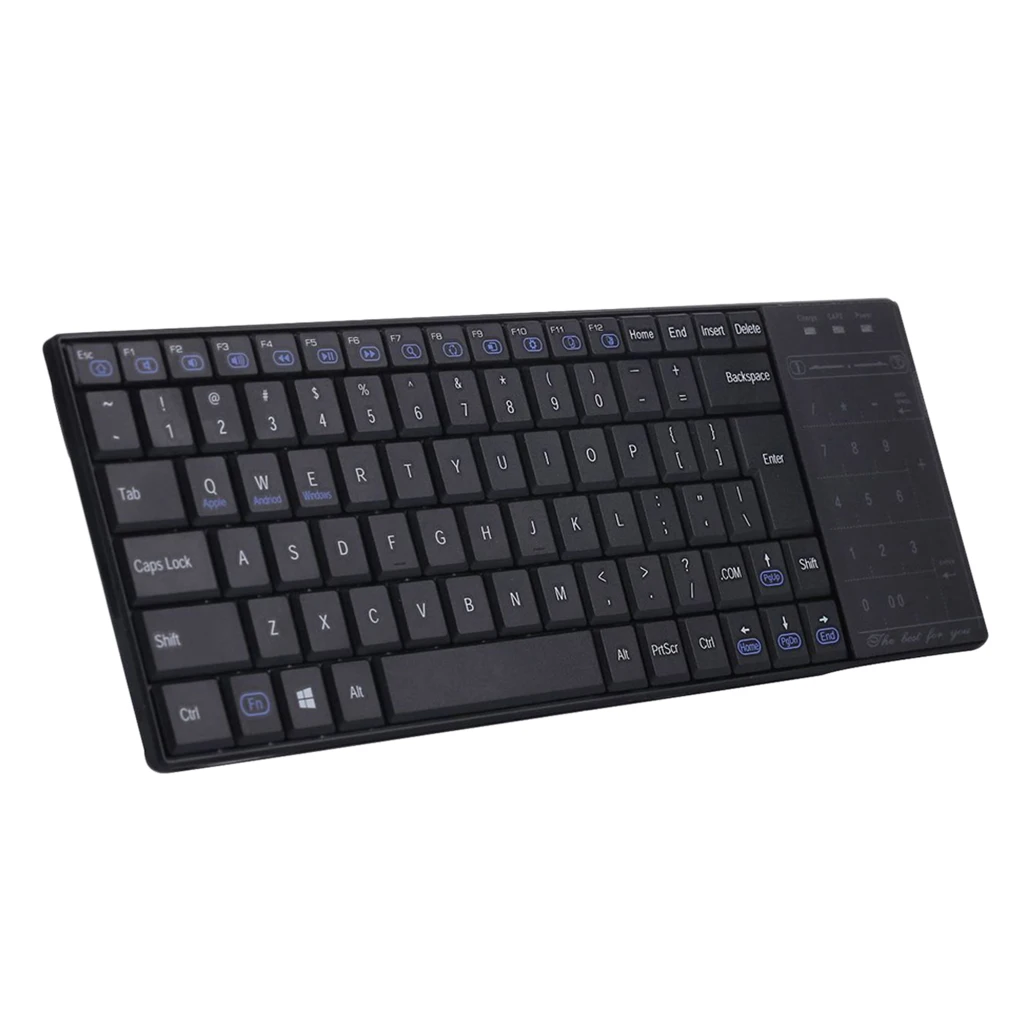 Ultra Thin 2.4GHz USB Wireless Mini Keyboard with Number Touchpad Numeric Keypad for Android windows Tablet Desktop Laptop PC