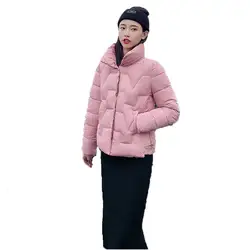 Женская парка пальто розовый черный бежевый размера плюс куртка для отдыха Осень Зима Тонкий короткий параграф Плюс Толстая теплая одежда
