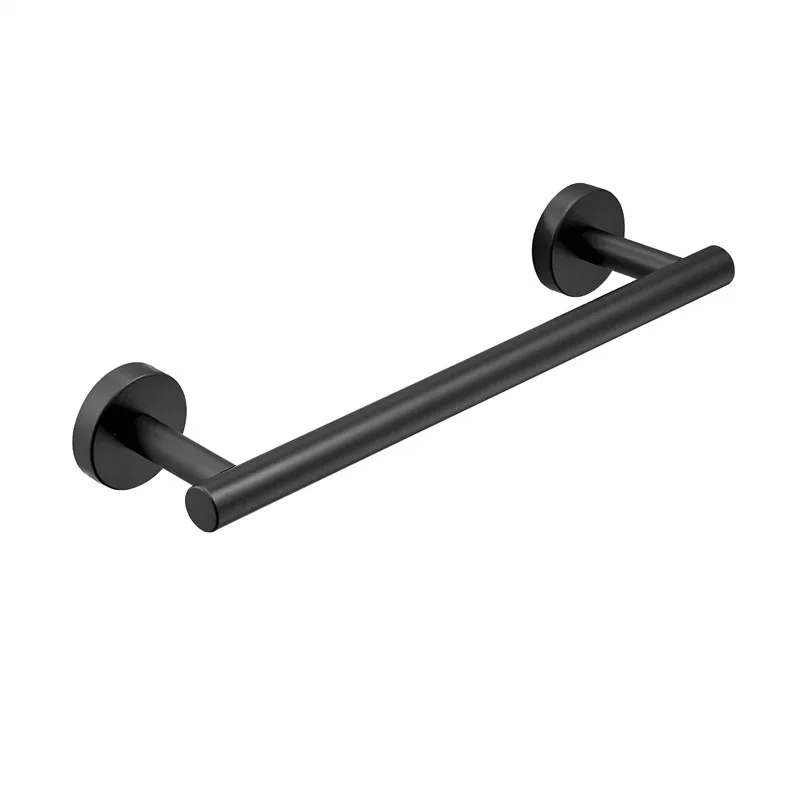 Black - Towel ring Матовый черный 3 шт набор аксессуаров для ванной 304 нержавеющая сталь настенное крепление Туалет Держатель для полотенца бар кольцо крючок для халата - Цвет: Black - Towel ring