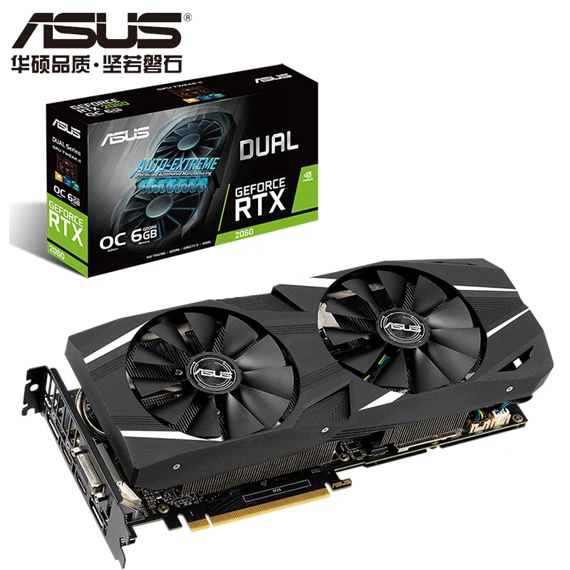 ASUS DUAL-RTX 2060-O6G в форме снежного барса, настольный ПК карточная игра 2060 6GSupport 4 screen
