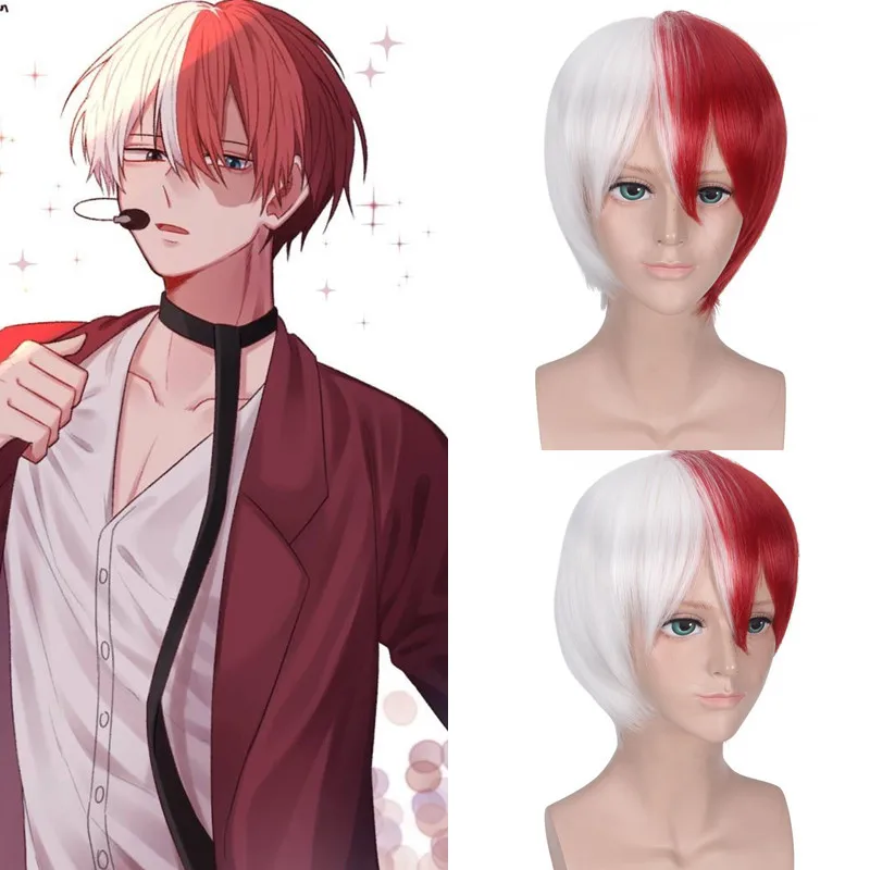 Для мальчиков Todoroki Shoto Cosplaywig аксессуары Peruca для мужчин Хэллоуин мой герой Academy костюмы Карнавал Пурим ролевые игры платье для вечеринки