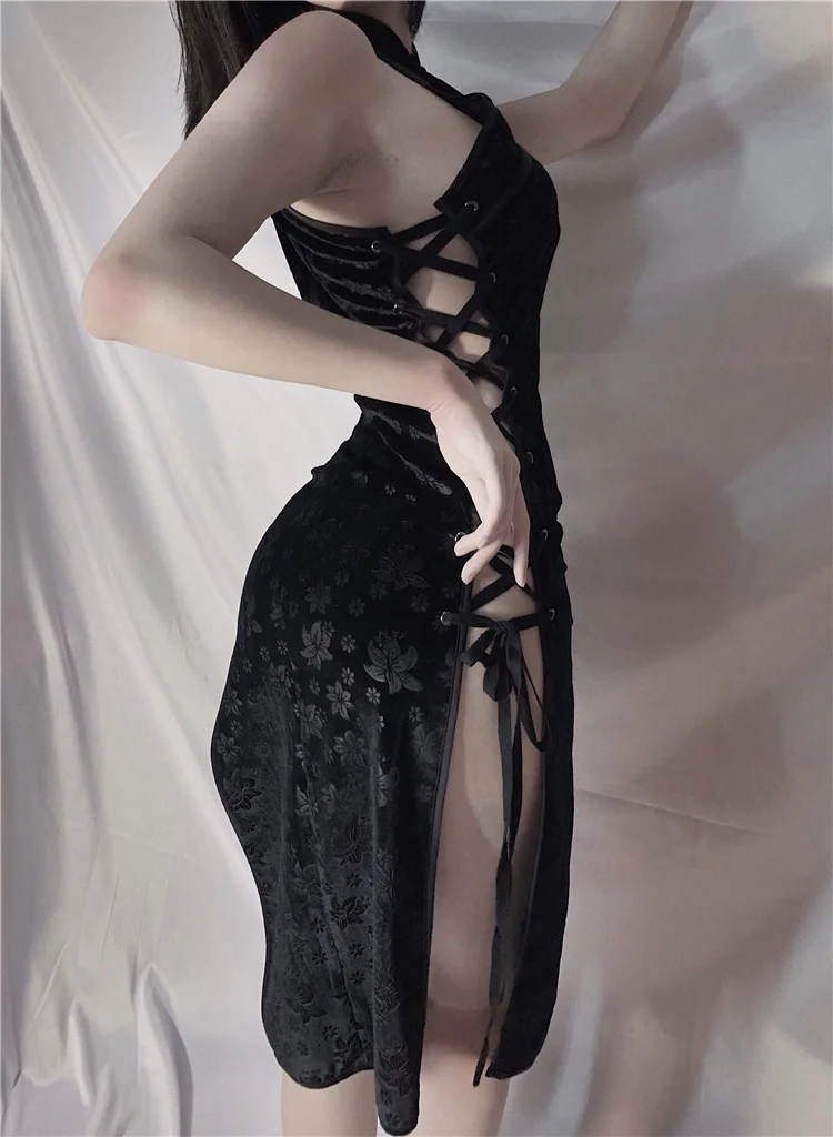 Cosplay&ware Women Sexy Cosplay Costume Cheongsam Anime Ladies Bodysuit Dress Lace Outfit Role Play Slim Fit Open Chest Uniform White Black -Zentai shop online H85dd4209d28546cfa80ea30d171e8bfaO.jpg