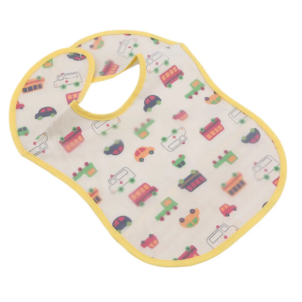Милые детские нагрудники с принтом; мягкие детские нагрудники с героями мультфильмов; водонепроницаемые Слюнявчики; Слюнявчики для кормления детей; фартук - Цвет: Yellow car