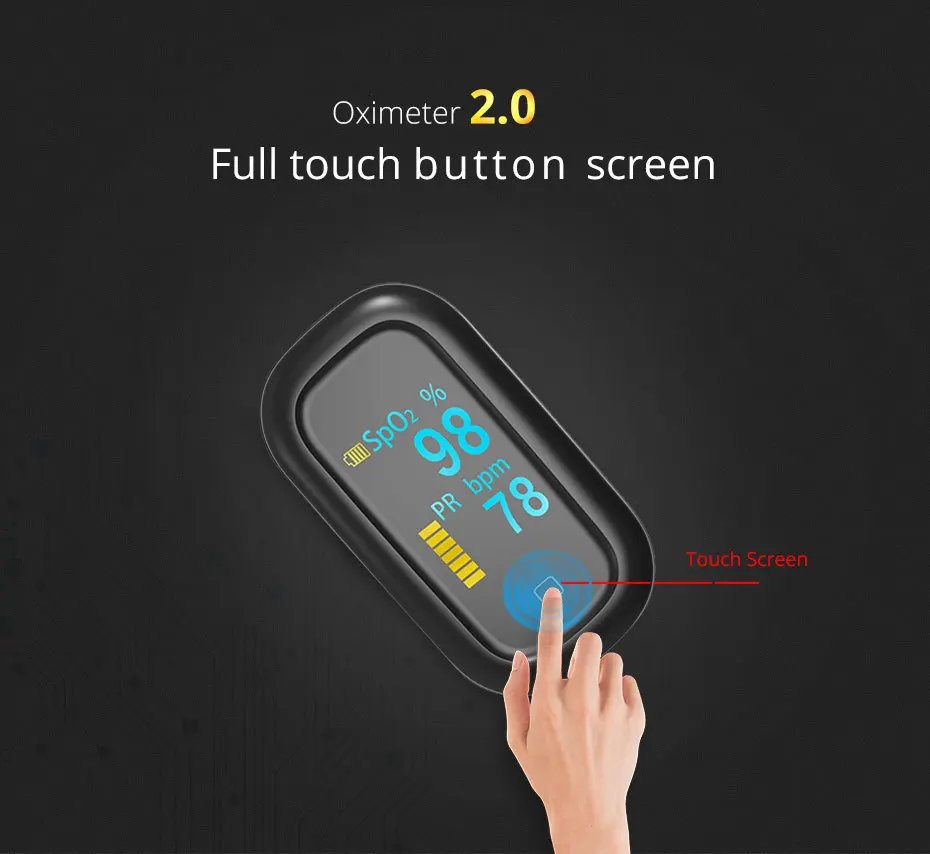 Medical equipment Touch Screen Finger Pulse fingertip Oximeter Oled new spo2 PR Heart Rate Monitor Oximetro De Dedo pulsoximeter