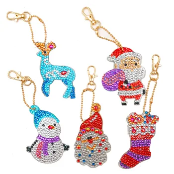 

5D diamond painting cute animal DIY keychain diamond bag pendant jewelry mosaic home decoration pattern handmade new year