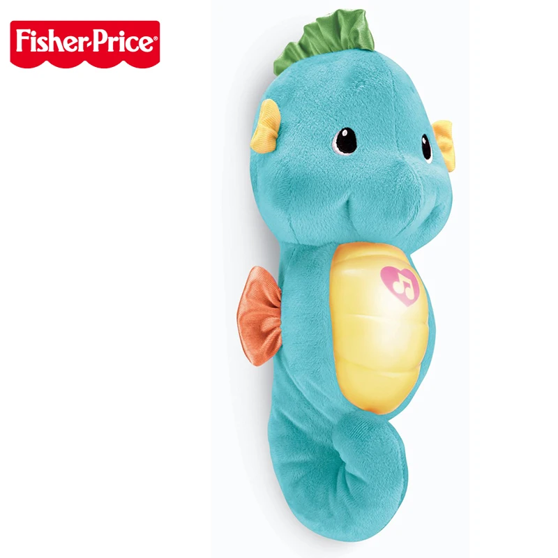 Оригинальные музыкальные детские игрушки Fisher Price, от 0 до 12 месяцев, морской конек, Обучающие игрушки, гиппокамп, плюшевая кукла peluche