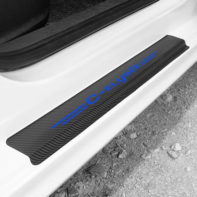 4pcs Car Door Carbon Fiber Scuff Plate sticker Anti-Kicked Scratch Protection Stickes for Citroen C-Elysee C3 C4 C5