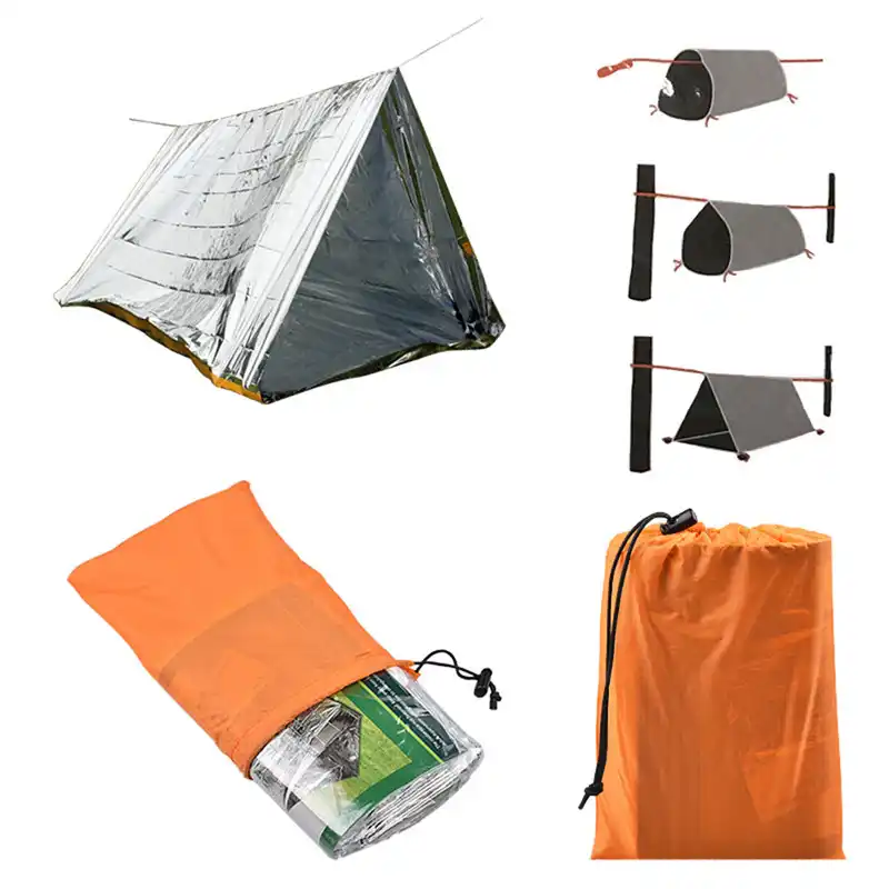 Emergency Tent Survival Camping Rescue Reflective Shelter Foil Space Blanket Bag