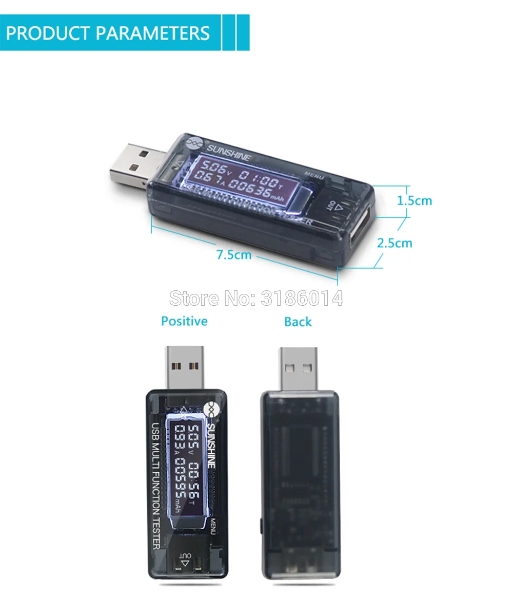 Прибор для проверки емкости зарядного устройства ЖК дисплея QC 4 0 USB зарядное