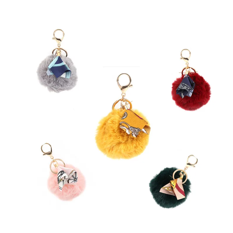 DoreenBeads модный плюшевый брелок и золотой разноцветный желтый помпон шар подарок
