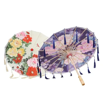 

Chinese Style Oil Paper Umbrellas Silk Women Japanese Cherry Blossoms Silk Ancient Dance Umbrellas Decorative