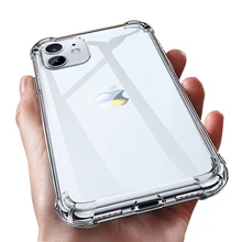 Luxury Transparent Shockproof Silicone Case For iPhone 11 X Xr Xs Max Case 12 11 Pro Max 8 7 6s Plus SE Case Silicone Back Cover