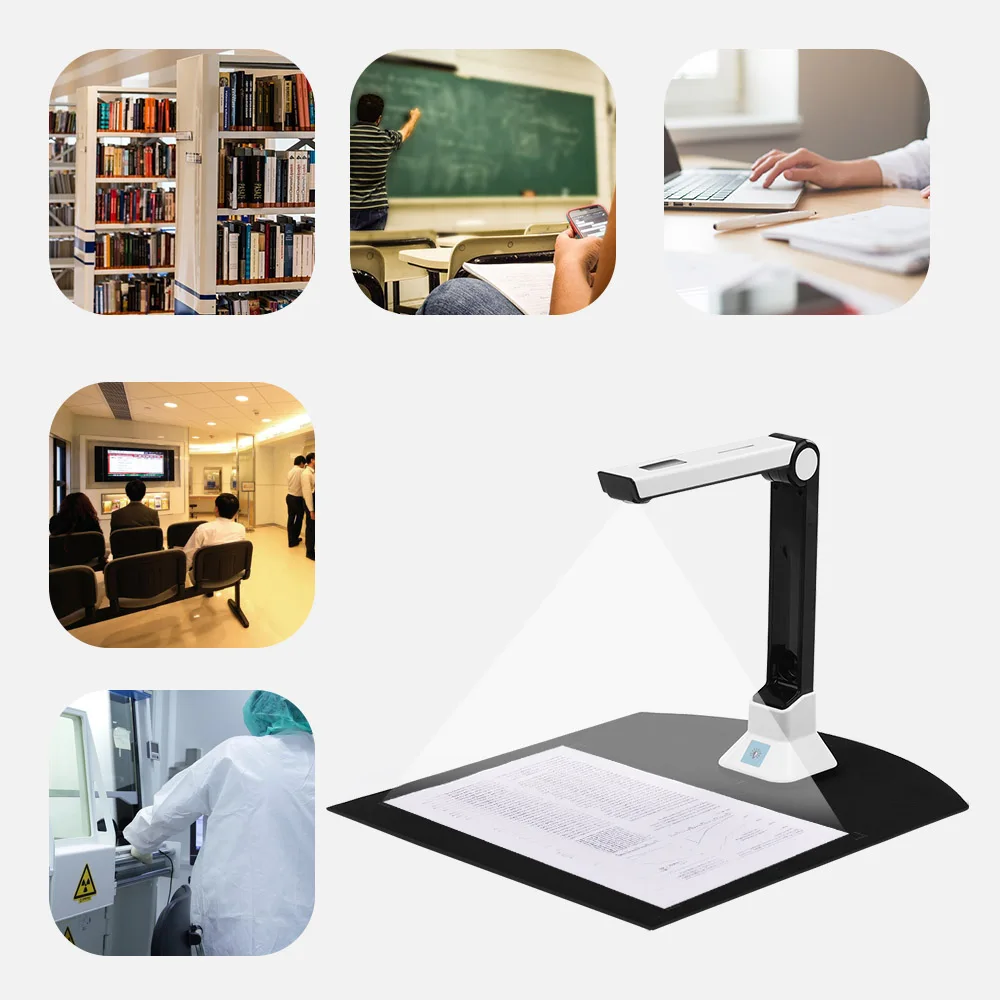 Portable Document scanner a4 10 Mega pixel book scanner documents camera a4 paper files High Definition escaner documentos - 5