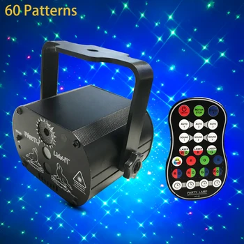 

60 Patterns RGB LED Disco Light 5V USB RGB Laser Projection Lamp Stage Lighting Show for Home Party KTV DJ Dance Floor