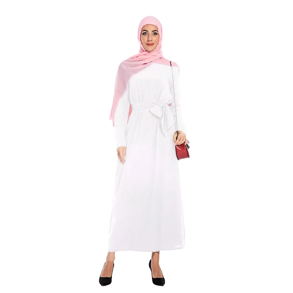 Элегантное мусульманское abaya эластичное арабское Макси платье Внутреннее платье кардиган длинные халаты Ближний Восток Рамадан поклонение обслуживание исламское