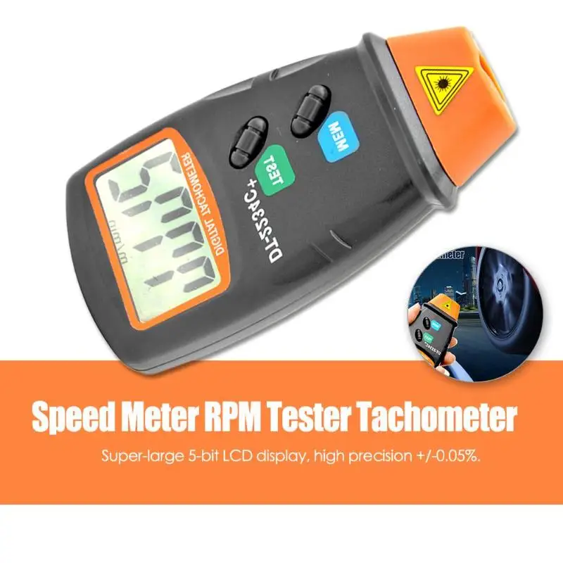 

VODOOL Non Contact Hand Held Digital Laser Photo Speed Meter RPM Tester Tachometer High precision Laser Digital Tachometer Newst