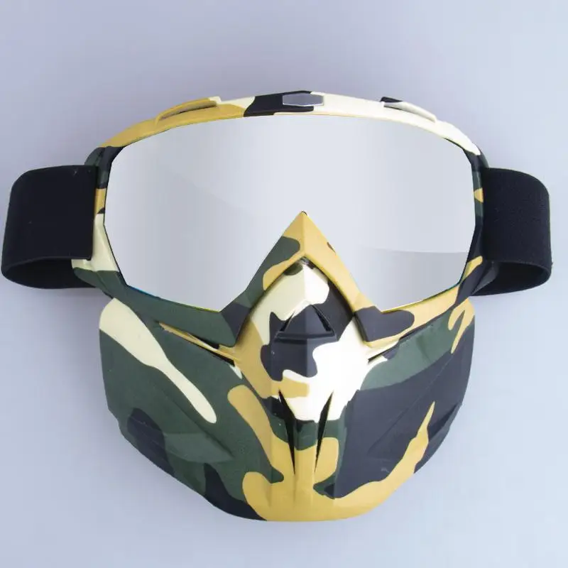 HiMISS Men Women Ski Snowboard Snowmobile Goggles Snow Winter Windproof Skiing Glasses with Face Mask - Цвет: Big camouflage