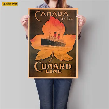 

Canada Gorgeous Landscape Poster Hand Painted Drawing Wall Art Sticker Vintage Kraft Paper Hotel Living Room Home Decor 42x30cm