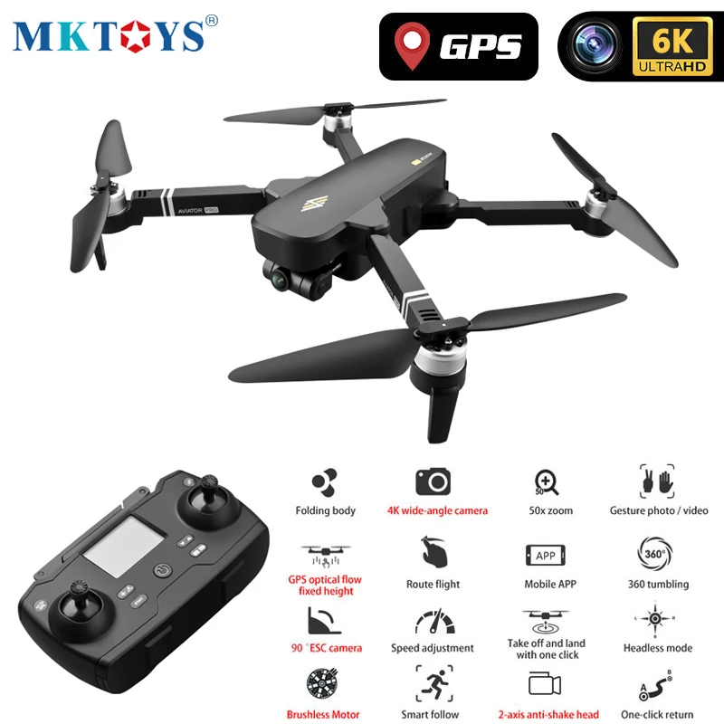 

MKTOYS Drone GPS with 2-Axis Gimbal WiFi 6K Camera Professional Brushless RC Quadcopter 28 Min Fly Time Dron VS SG906 PRO 8811