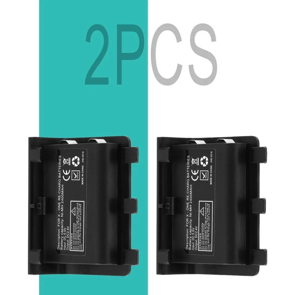 Портативные 2 шт 2400mAh батареи перезаряжаемый резервный аккумулятор с usb-кабелем для xbox ONE контроллер зарядный комплект