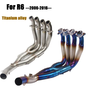 

titanium alloy Middle pipe full System For YZF-R6 R6 exhaust 2006-2016 Motorcycle Modified Muffler Pipe Front Header Pipe Tube