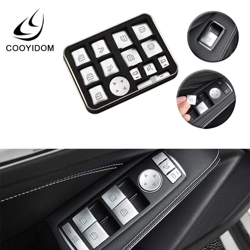 COOYIDOM W204 gla cla glk gle a B E класс W212 окна автомобиля очки Лифт кнопка Крышка переключатель наклейки trimfor mercedes для Benz