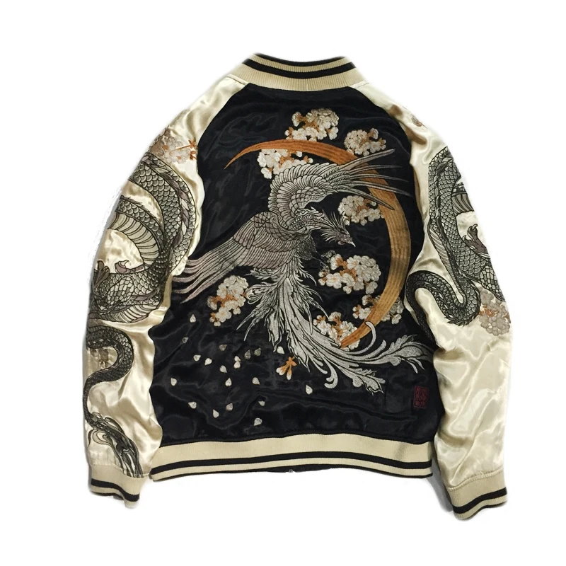 two side wear Классический японский Yokosuka вышитые двухсторонние куртки для мужчин и женщин уличная Высококачественная модный пиджак Nancylim - Цвет: two side wear