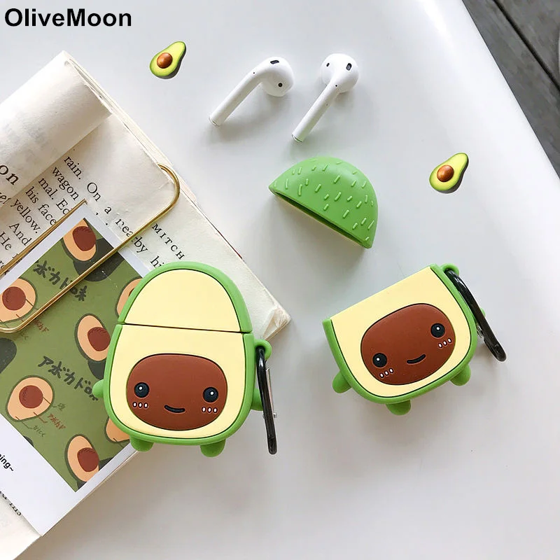 

Fruit Avocado Earphone Case For Airpods 1 2 Case Silicone Soft Bluetooth Headphone Case Cover Airpods 1 2 Charging Box