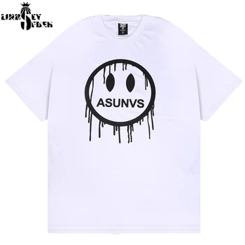 

Lindsey Seader Hip Hop Black Distressed Melt Face T Shirt Men 2020 Dark Tshirt Summer Short Sleeve T-Shirt Cotton Loose Top Tees