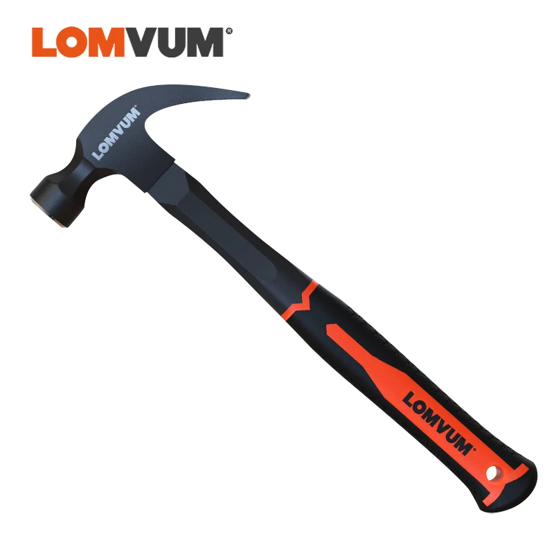 

LOMVUM Hammer Claw Hammer Antirust Round Head Fiber Handle High Carbon Steal Nail Hammer Multifunctional Woodworking Home Tools