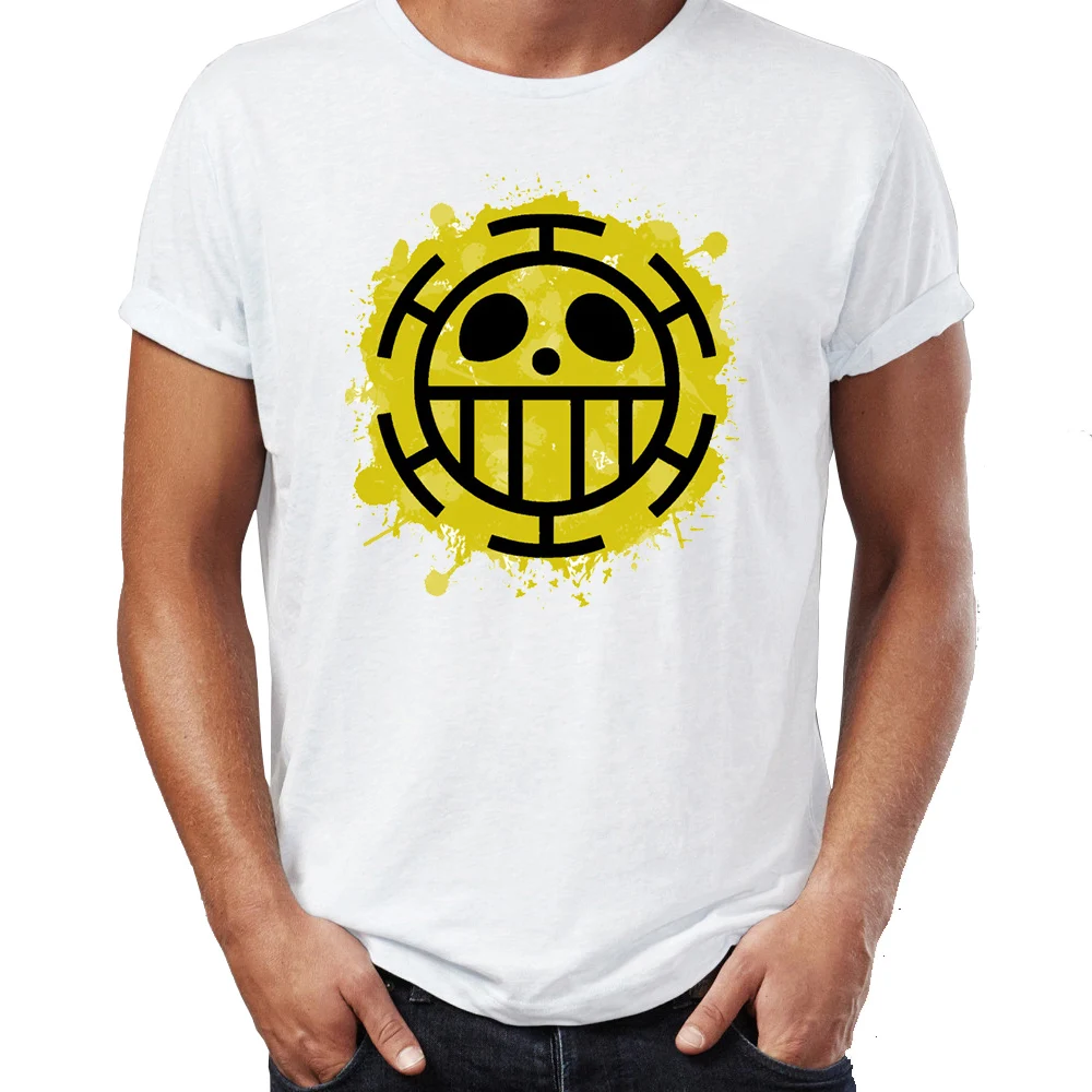 

Marvel Men T Shirts Heart Pirates One Piece Anime Badass High Street Tee Shirts Summer/Autumn O-neck T-shirts For Adult