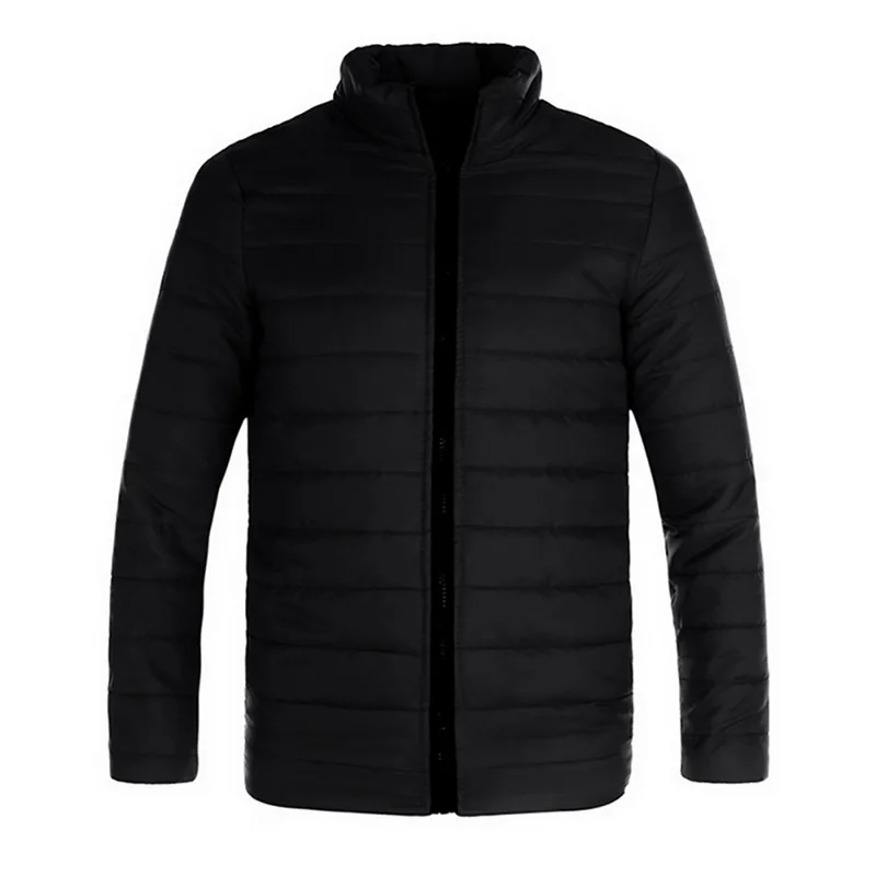 HEFLASHOR/зимняя мужская куртка, модная мужская парка с воротником-стойкой, Мужская однотонная Толстая куртка, пальто, мужские зимние парки