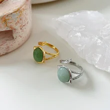925 Sterling Silver Jasper Rings Gift For Women Minimalist Gothic 2021 Adjustable Party Engagement Fashion Accesories Jewellery