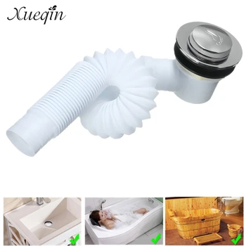 

1 PC White Bathroom Bathtub Brass Bath Filter Waste Finished Drainer Up Drain Shower Room Basin Sink Waste Drain