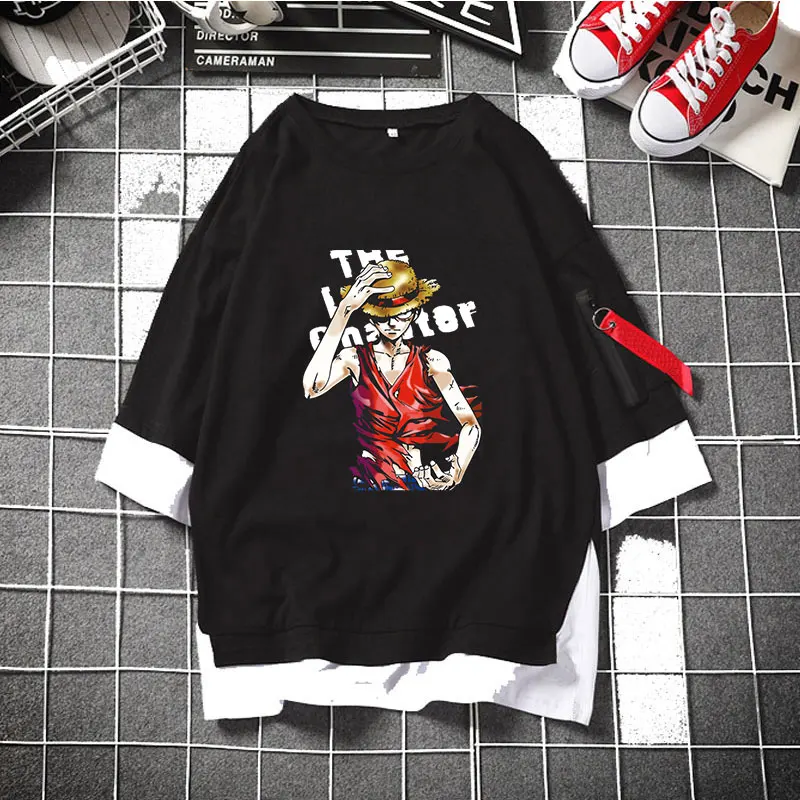 D Модная мужская женская Повседневная футболка Аниме one piece Luffy футболка с коротким рукавом футболки уличная спортивная одежда для косплея - Цвет: D