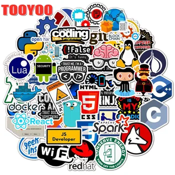 

10/50Pcs/lot Internet Java Sticker Geek Programmer Php Docker Html Bitcoin Cloud C++ Programming for Laptop Car DIY Stickers