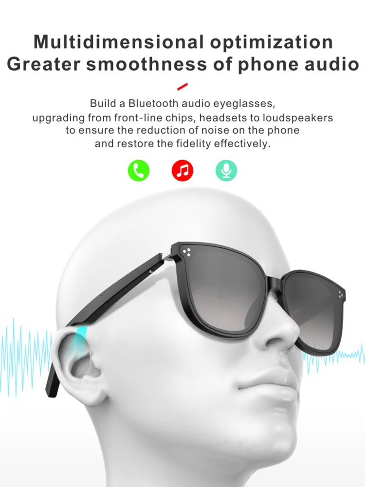 Bluetooth 5.0 Smart Glasses IP67 Waterproof TWS