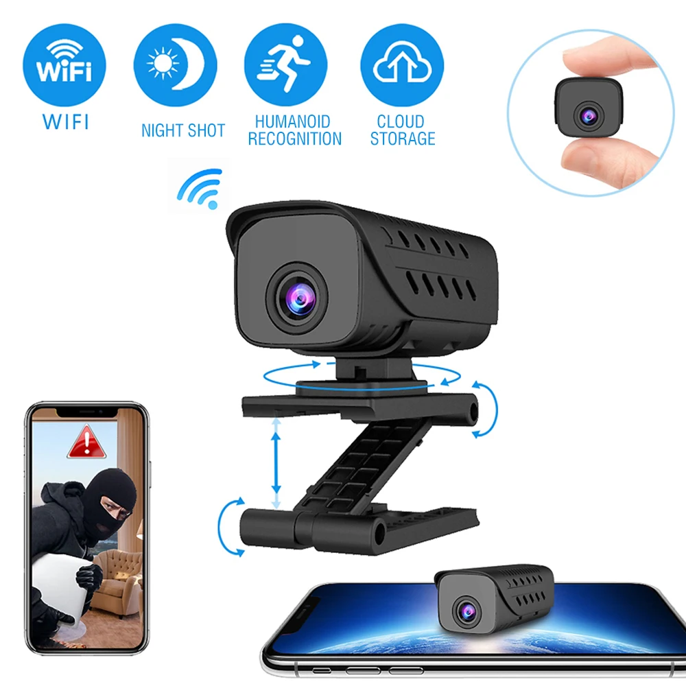 

BORUIT Smart Home 1080p Mini IP Camera Wifi Indoor AI Human Detection Night Vision Motion Detection Monitor for Kids/Cats/Pets