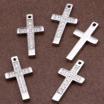 

6Pcs/Lot 11*21MM Stainless Steel Cross Pendants Jewelry Making DIY Handmade Craft For Bracelets Necklaces Logo Name Engrave Make