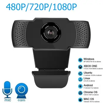 

HD 1080P 720P 480P Webcam Mini Computer PC WebCamera Rotatable Cameras for Live Broadcast Video Calling Conference Work