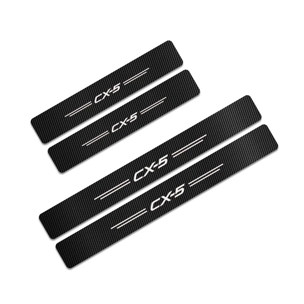 For CX-5 4 шт., автомобильные наклейки для Mazda Demio CX-5 CX5 CX-3 CX3 Axela Atenza MS MPS, автомобильные дверные пороги, защита порога, аксессуары - Название цвета: For CX-5