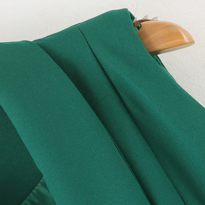 NSZ Женская однотонная куртка без рукавов Блейзер двубортная элегантная жилетка модный длинный жилет
