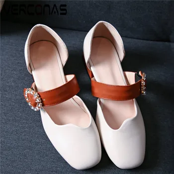 

VERCONAS Women Rhinestone New Arrival Shallow Thick Heels Lace Up Basic Shoes Sandals Summer Round Toe Elegant Sweet Shoes Woman