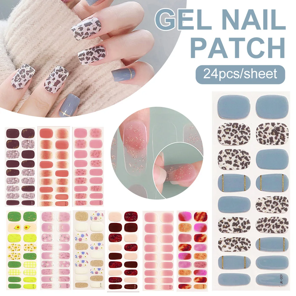 24 шт./компл. Цветущий цветок наклейки для ногтей водная наклейка розы цветочные