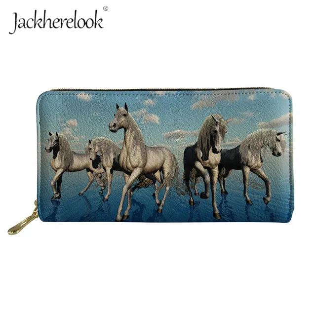 Z3177Z21 Jackherelook мультфильм дикая лошадь Печатный кошелек Herbivore животное PU кожаный кошелек женская сумка для монет держатель для кредитных карт дамская сумочка - Цвет: Z3177Z21