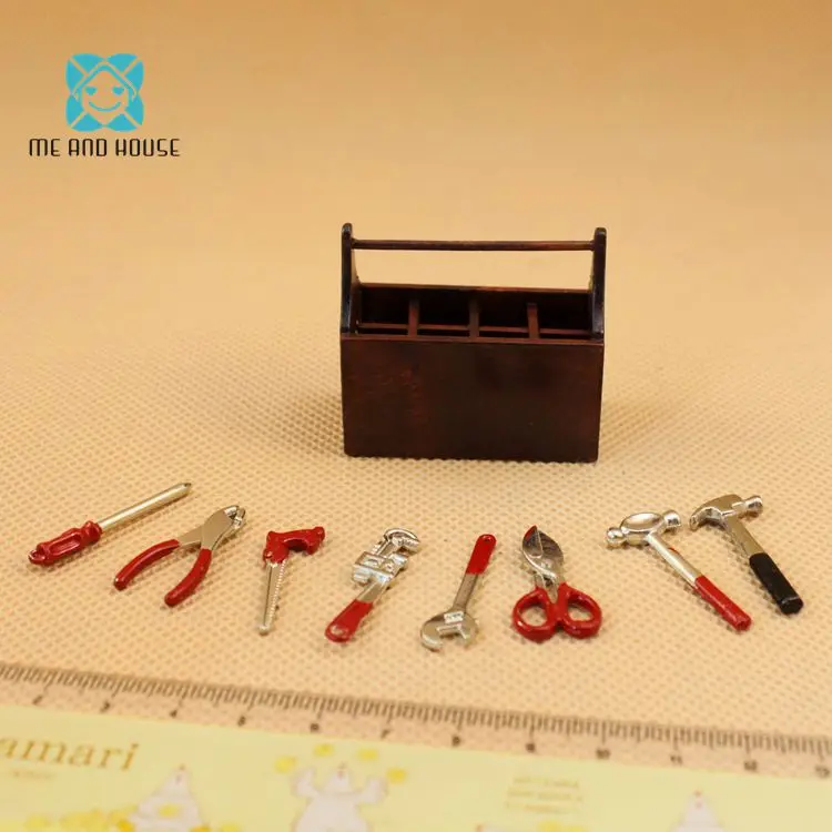 1: 12 кукольный дом сцена коллокация модель фиксированный ящик для инструментов с инструментом