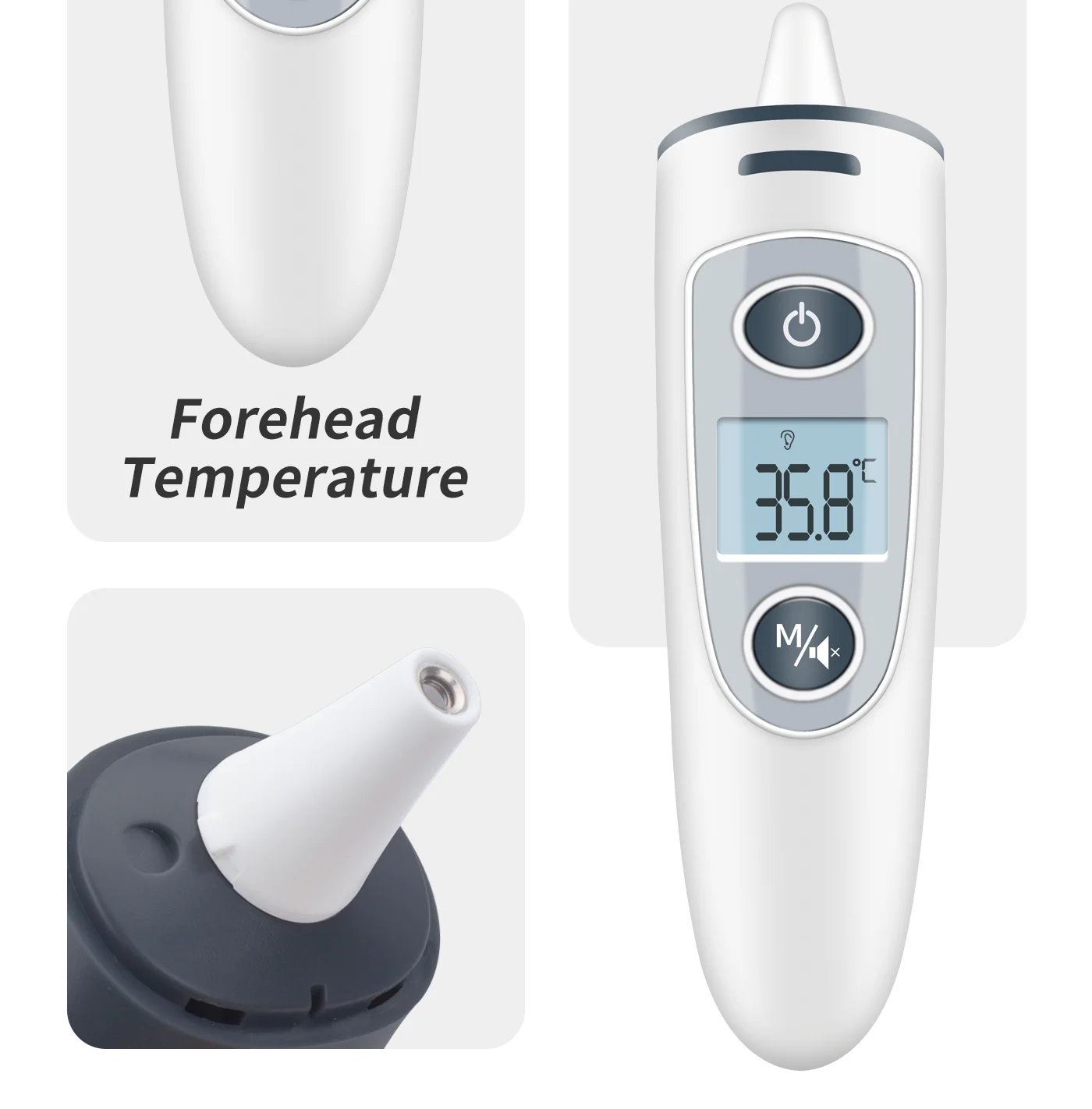 Детский цифровой инфракрасный термометр, детский лоб, ухо, бесконтактный термометр, электронный термометр, светодиодный, экран, мини-термометр
