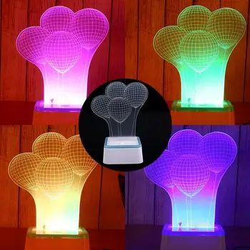 

Night Light Table Lamp Desk Light Modern Bright Creative Adorable Air Balloon 3D Colorful Touch Control Indoor Lighting